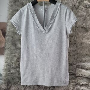 Nautica Gray V-Neck Short Sleeve Tee